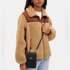 Coach Black Leather Wristlet Phone Crossbody